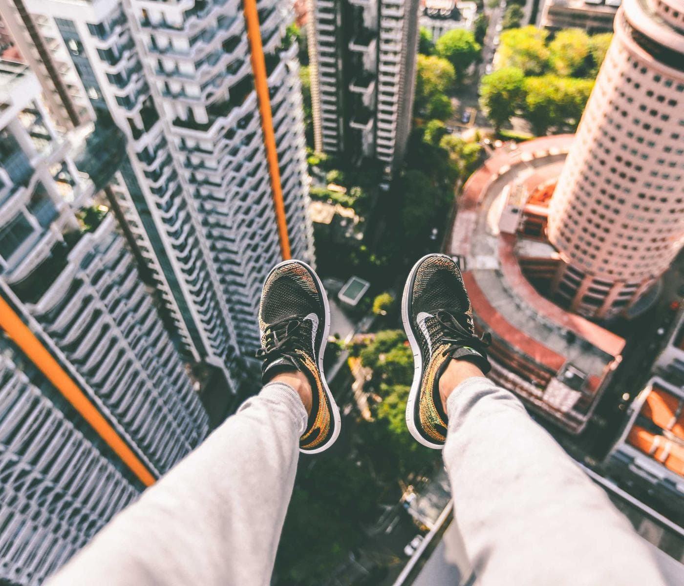 Stack of chocolate chip cookies on parchment